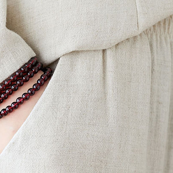 Buddha Stones 2 szt. Chiński guzik żaby Zen Tai Chi Medytacja Odzież Bawełniana Lniana Top Spodnie Zestaw damski - image 12