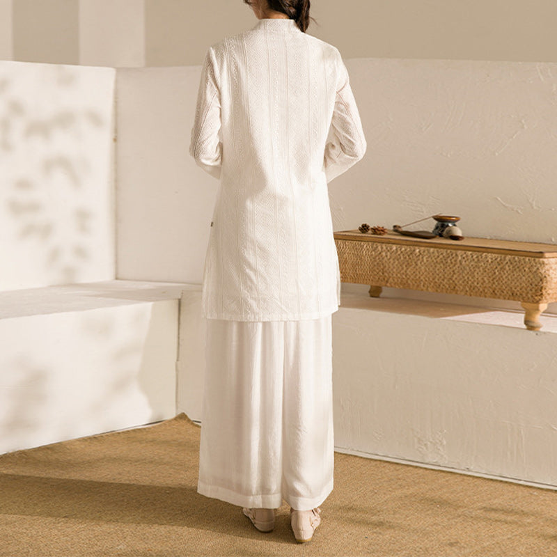 Buddha Stones 2 szt. Długi rękaw Odzież do jogi Medytacja Odzież Top Spodnie Zestaw damski - image 2