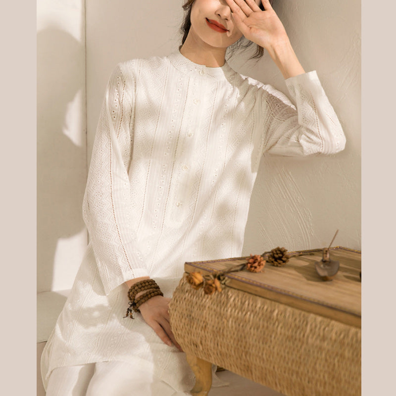 Buddha Stones 2 szt. Długi rękaw Odzież do jogi Medytacja Odzież Top Spodnie Zestaw damski - image 4