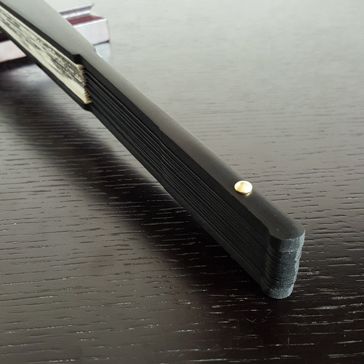 Buddha Stones Wielki Mur Góry Drzewa Żuraw Bambus Ręczny Bambusowy Składany Wentylator 33,5 cm