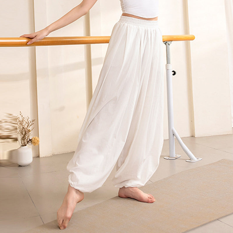 Spodnie do jogi damskie z prostym wzorem w Buddha Stones , sportowe, fitnessowe i do jogi - Białe spodnie - US12, UK/AU16, EU44 (XL) - image 13