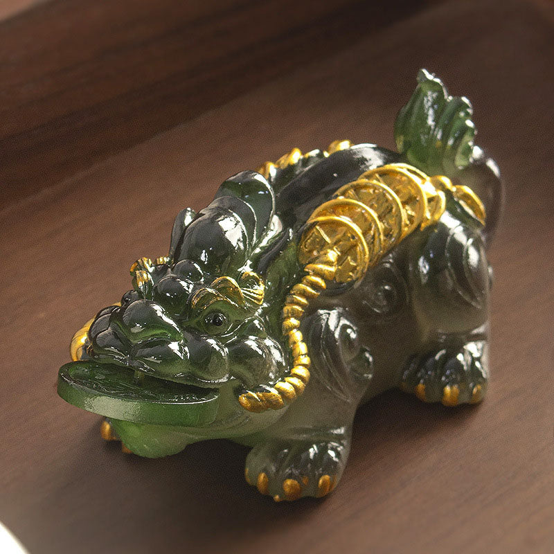 Buddha Stones Zmieniające Kolor Małe Monety Miedziane PiXiu Żywica Herbata Zwierzę Bogactwo Dom Figurka Dekoracja