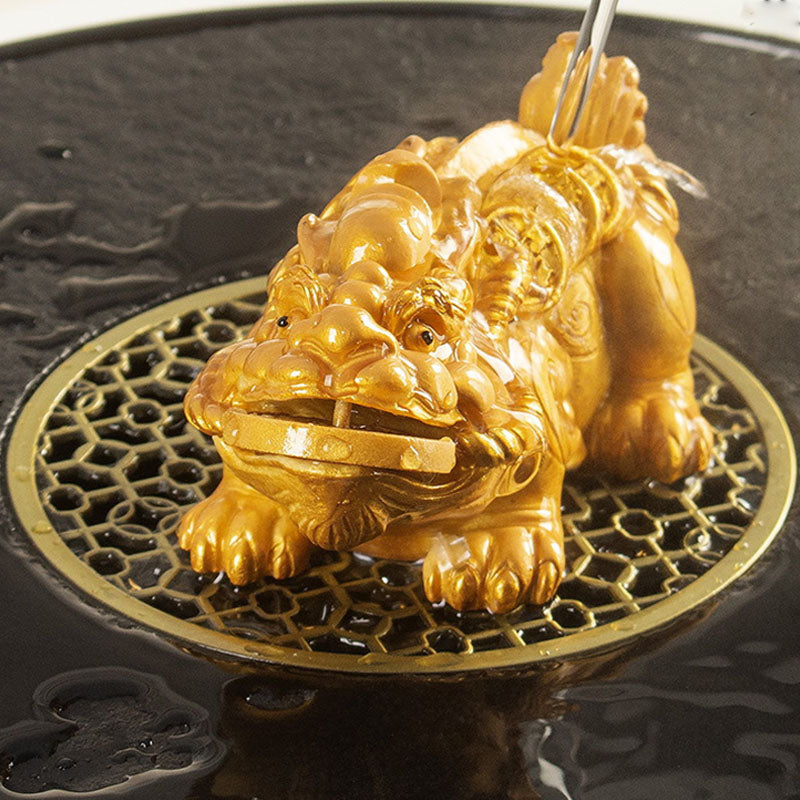 Buddha Stones Zmieniające Kolor Małe Monety Miedziane PiXiu Żywica Herbata Zwierzę Bogactwo Dom Figurka Dekoracja