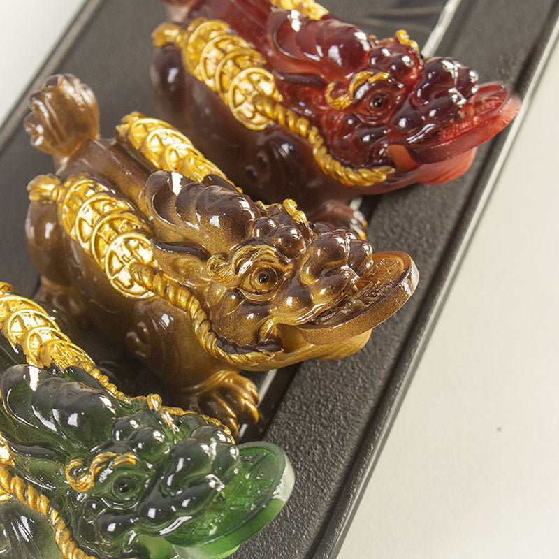 Buddha Stones Zmieniające Kolor Małe Monety Miedziane PiXiu Żywica Herbata Zwierzę Bogactwo Dom Figurka Dekoracja