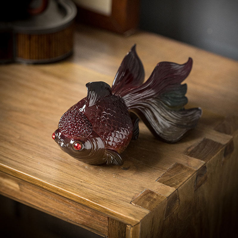 Buddha Stones Zmieniające Kolor Ryby Koi Żywica Herbata Zwierzę Domowe Bogactwo Figurka Dekoracja - image 4