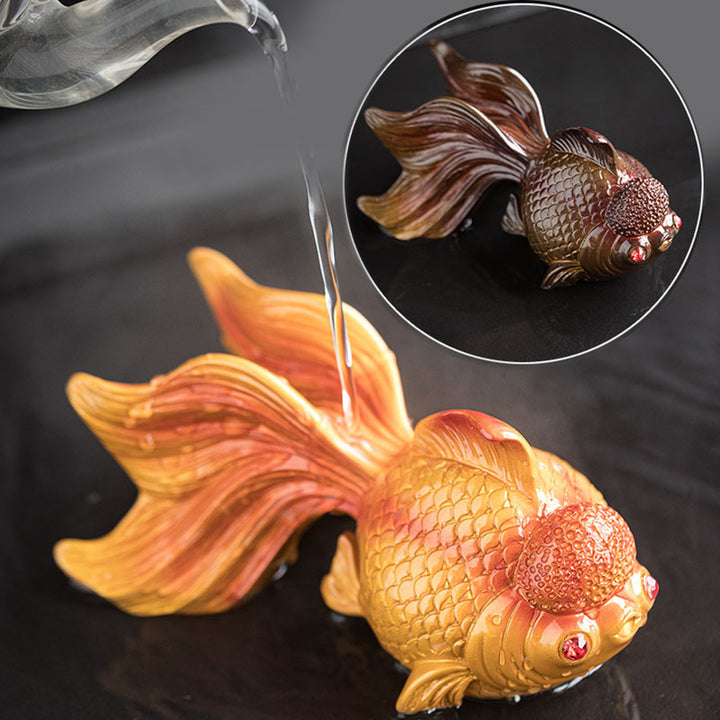 Buddha Stones Zmieniające Kolor Ryby Koi Żywica Herbata Zwierzę Domowe Bogactwo Figurka Dekoracja - image 9