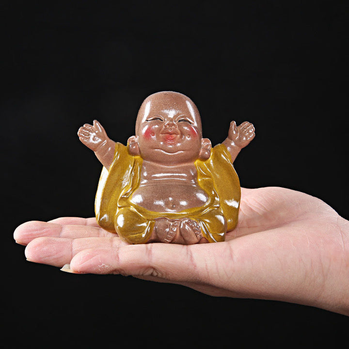 Buddha Stones Zmieniające Kolor Śmiejący Się Budda Żywica Herbata Zwierzę Domowe Bogactwo Figurka Dekoracja - image 2