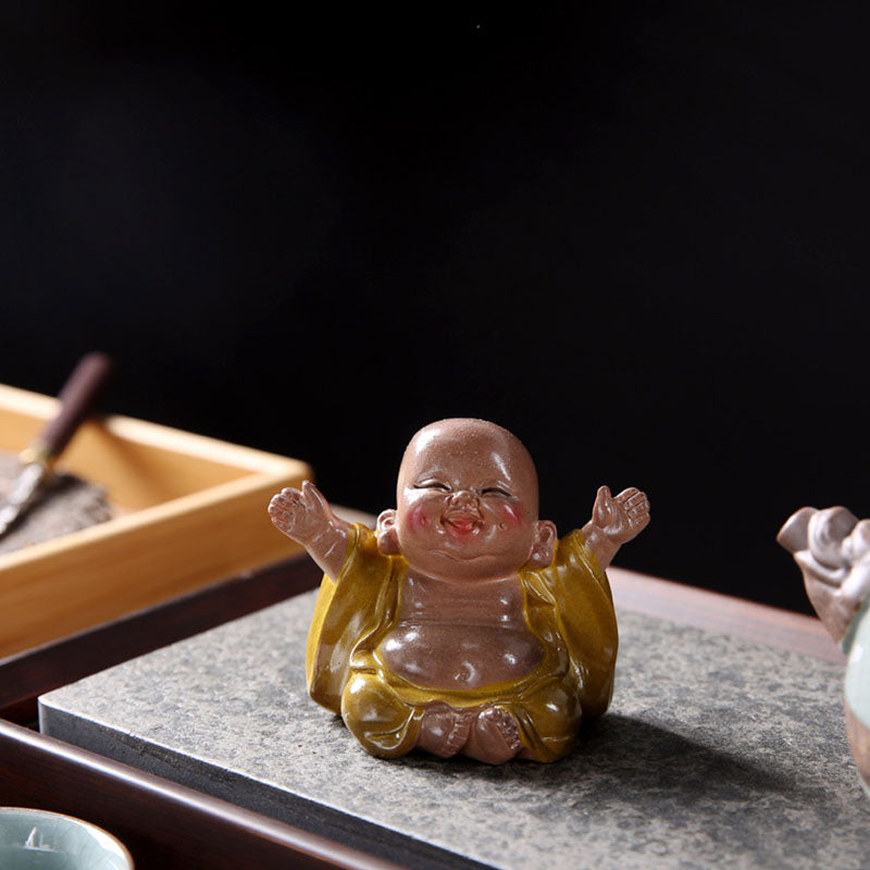 Buddha Stones Zmieniające Kolor Śmiejący Się Budda Żywica Herbata Zwierzę Domowe Bogactwo Figurka Dekoracja - image 7