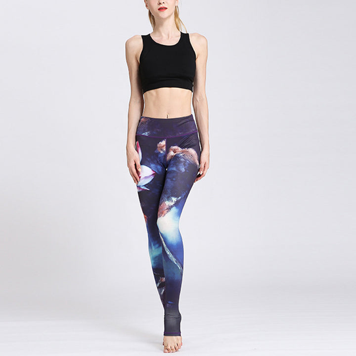 Buddha Stones, kwiaty lotosu, nadruk, spodnie, sportowe, fitness, legginsy, damskie, spodnie do jogi - image 24