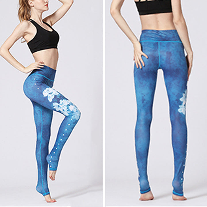 Buddha Stones Kwiat Lotosu Wzór Kwiatowy Spodnie Sportowe Fitness Joga Legginsy Damskie Spodnie Joga - image 4