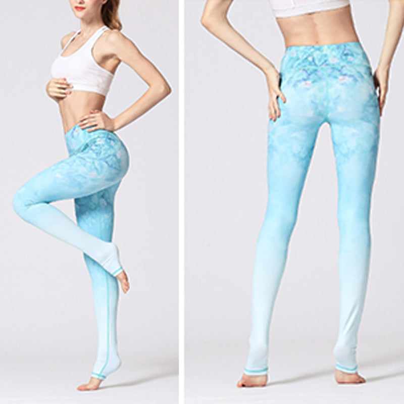 Spodnie do jogi, legginsy sportowe, damskie, z nadrukiem kwiatowym i motywem kwiatów lotosu, z Buddha Stones - image 16