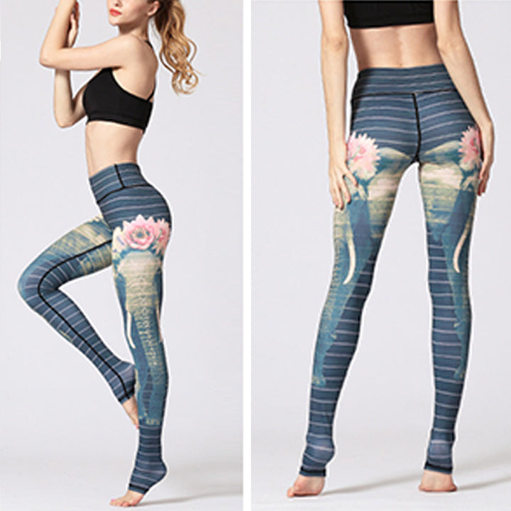 Buddha Stones Kwiat Lotosu Wzór Kwiatowy Spodnie Sportowe Fitness Joga Legginsy Damskie Spodnie Joga - image 27