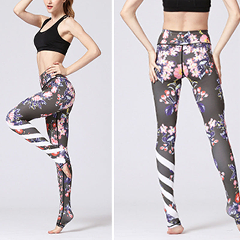 Spodnie do jogi, legginsy sportowe, damskie, z nadrukiem kwiatowym i motywem kwiatów lotosu, z Buddha Stones - image 31