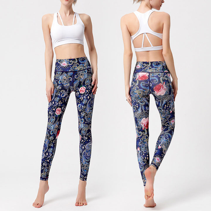 Buddha Stones Liście Ptaki Nadruk Spodnie Sport Fitness Joga Taniec Legginsy Damskie Spodnie do Jogi - image 11