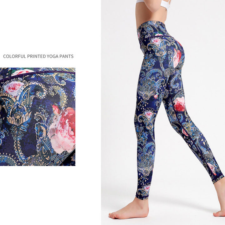 Buddha Stones Liście Ptaki Nadruk Spodnie Sport Fitness Joga Taniec Legginsy Damskie Spodnie do Jogi - image 12