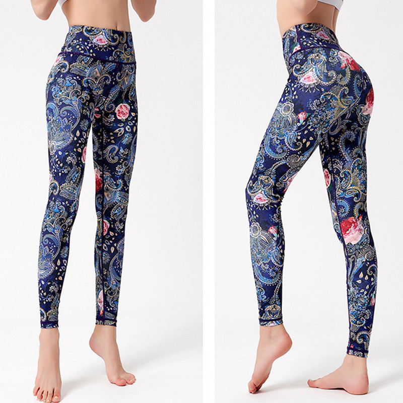 Buddha Stones Liście Ptaki Nadruk Spodnie Sport Fitness Joga Taniec Legginsy Damskie Spodnie do Jogi - image 10