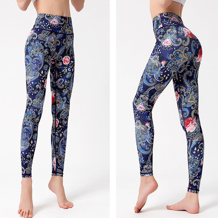 Buddha Stones Liście Ptaki Nadruk Spodnie Sport Fitness Joga Taniec Legginsy Damskie Spodnie do Jogi - image 10