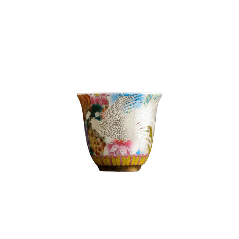 Buddha Stones Smok Feniks Kwiaty Ceramiczny Filiżanka Kung Fu Filiżanka do Herbaty 50ml
