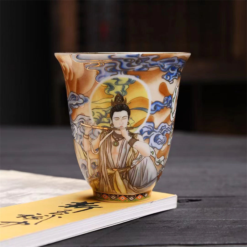 Buddha Stones Dunhuang Kolor Latająca Apsaras Filiżanka Filiżanka Herbaty Kung Fu