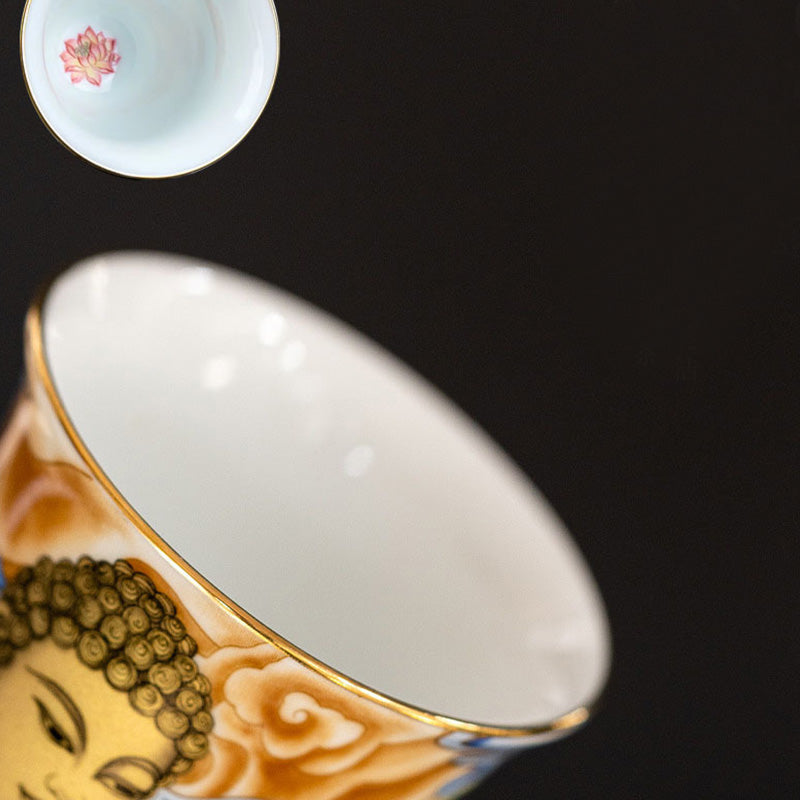 Buddha Stones Dunhuang Kolor Latająca Apsaras Filiżanka Filiżanka Herbaty Kung Fu