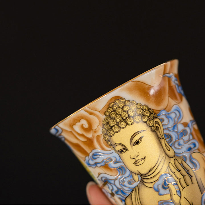 Buddha Stones Dunhuang Kolor Latająca Apsaras Filiżanka Filiżanka Herbaty Kung Fu