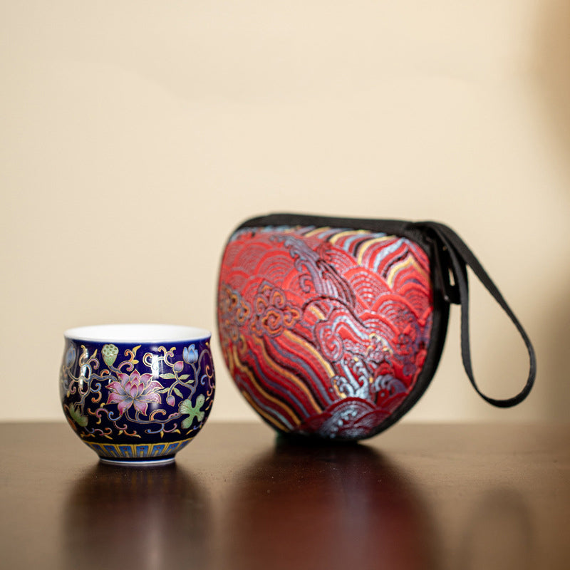 Buddha Stones Kwiat Lotosu Wzór Pod Ceramiczny Filiżanka Kung Fu Filiżanka Do Herbaty 80ml