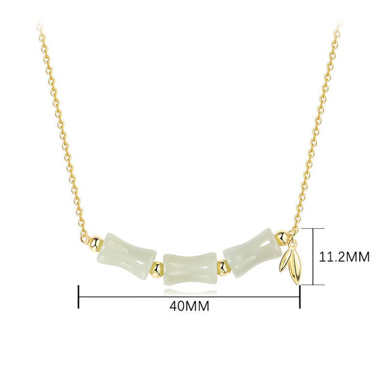 Buddha Stones 925 Srebro Sterlingowe Hetian Jade Bambus Fu Charakter Naszyjnik Wisiorek Bransoletka Dobrobyt - image 9