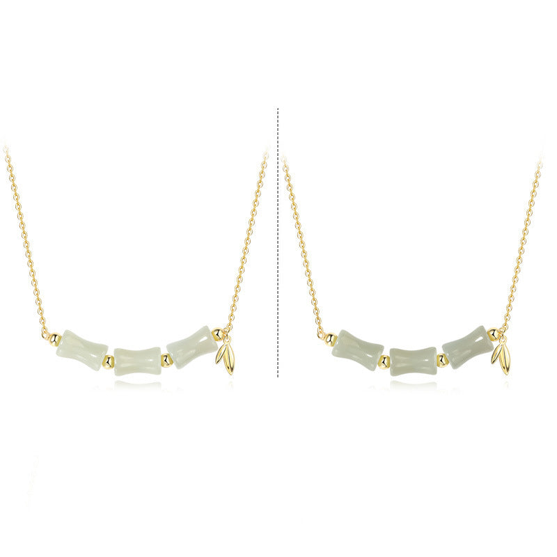 Buddha Stones 925 Srebro Sterlingowe Hetian Jade Bambus Fu Charakter Naszyjnik Wisiorek Bransoletka Dobrobyt - image 11