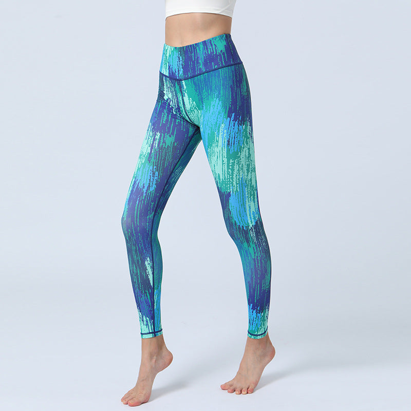 Spodnie do jogi z nadrukiem Buddha Stones , legginsy sportowe, fitness, joga, damskie, z wysokim stanem - Niebiesko-zielony - US8-10, UK/AU12-14, EU40-42 (XL)  - image 8