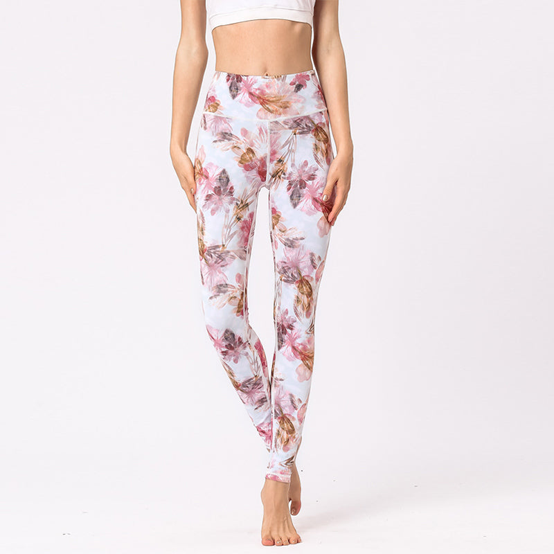 Buddha Stones Wielokolorowe Nadruk Kwiaty Spodnie Sportowe Ćwiczenia Fitness Wysoki Stan Legginsy Damskie Spodnie Do Jogi - image 11