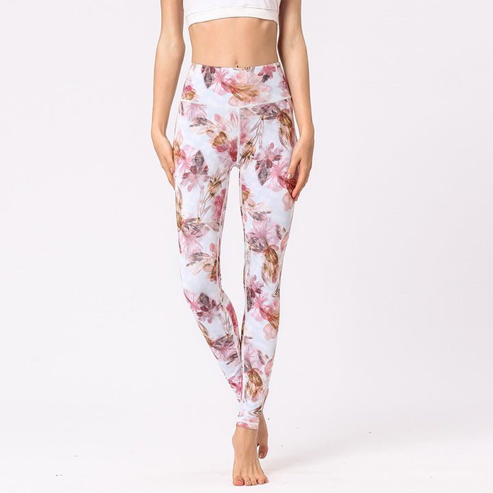 Buddha Stones Wielokolorowe Nadruk Kwiaty Spodnie Sportowe Ćwiczenia Fitness Wysoki Stan Legginsy Damskie Spodnie Do Jogi - image 11