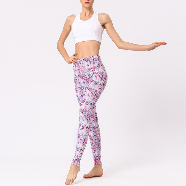 Buddha Stones Wielokolorowe Nadruk Kwiaty Spodnie Sportowe Ćwiczenia Fitness Wysoki Stan Legginsy Damskie Spodnie Do Jogi - image 16