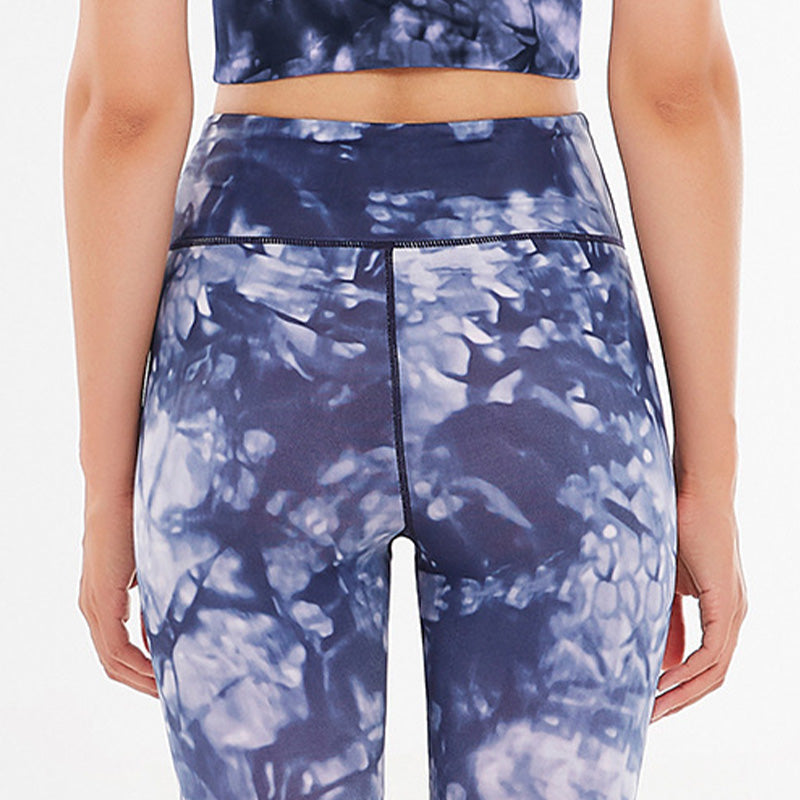 Buddha Stones 2 szt. Kwiatowe kwiaty nadruk Crop Tank Top spodnie sportowe stroje do siłowni fitness joga damskie zestawy do jogi - image 13