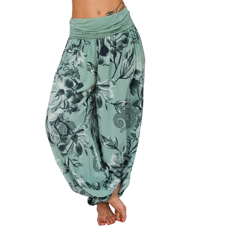 Spodnie do jogi damskie luźne haremowe z motywem Buddha Stones - Zielony - US20, UK/AU24, EU52 (5XL) - image 28