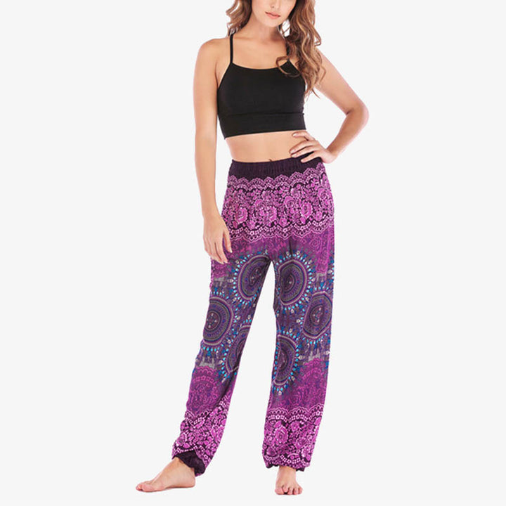 Spodnie do jogi damskie Boho Loose Harem z Buddha Stones - image 8