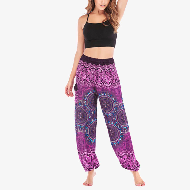 Spodnie do jogi damskie Boho Loose Harem z Buddha Stones - image 7