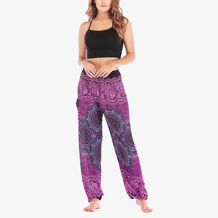 Spodnie do jogi damskie Boho Loose Harem z Buddha Stones - image 12