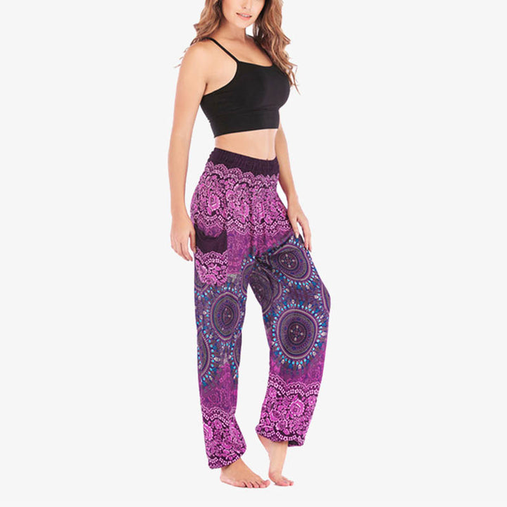 Spodnie do jogi damskie Boho Loose Harem z Buddha Stones - image 9