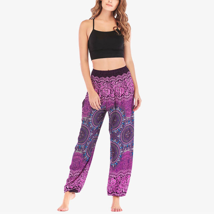 Spodnie do jogi damskie Boho Loose Harem z Buddha Stones - image 11
