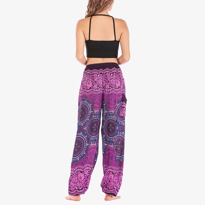 Spodnie do jogi damskie Boho Loose Harem z Buddha Stones - image 10