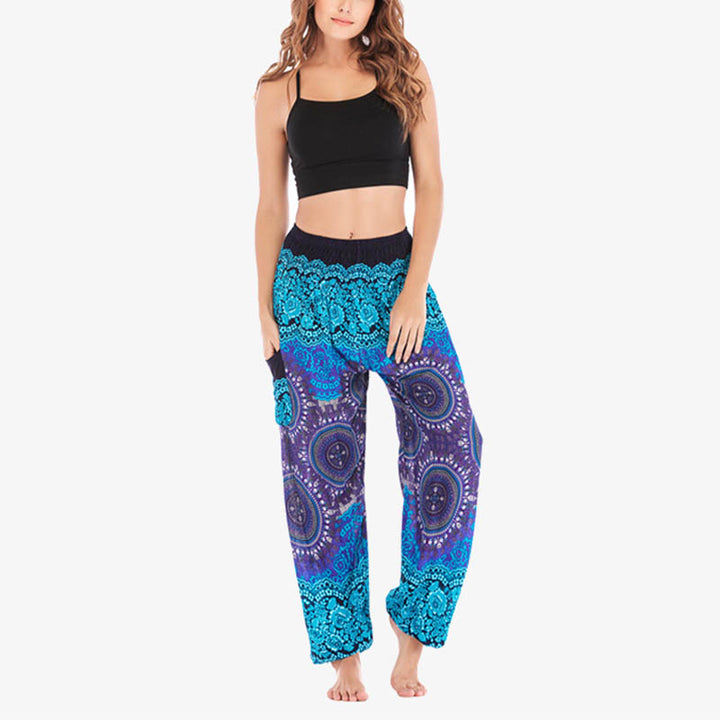 Spodnie do jogi damskie Boho Loose Harem z Buddha Stones - image 16