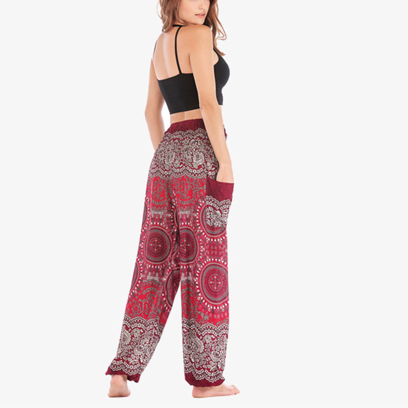 Spodnie do jogi damskie Boho Loose Harem z Buddha Stones - image 32
