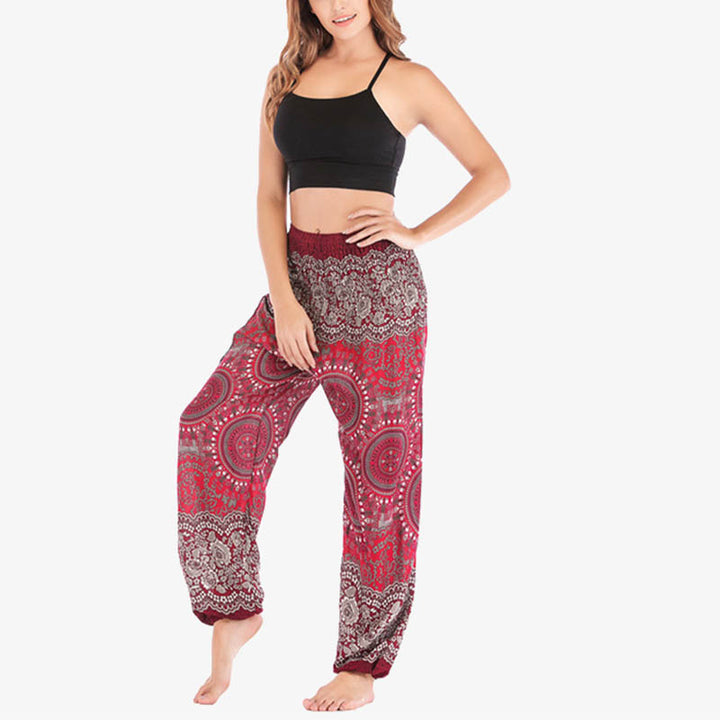 Spodnie do jogi damskie Boho Loose Harem z Buddha Stones - image 26