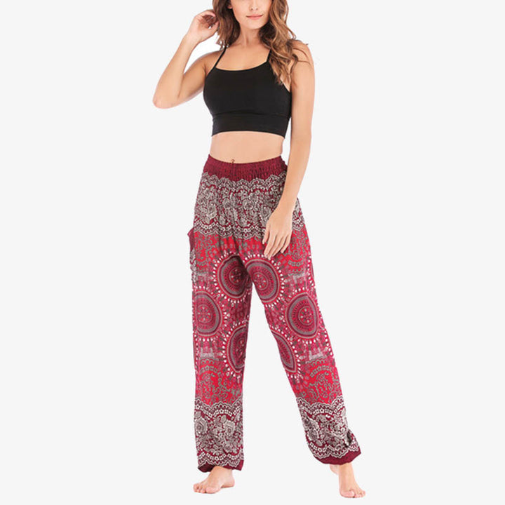Spodnie do jogi damskie Boho Loose Harem z Buddha Stones - image 30