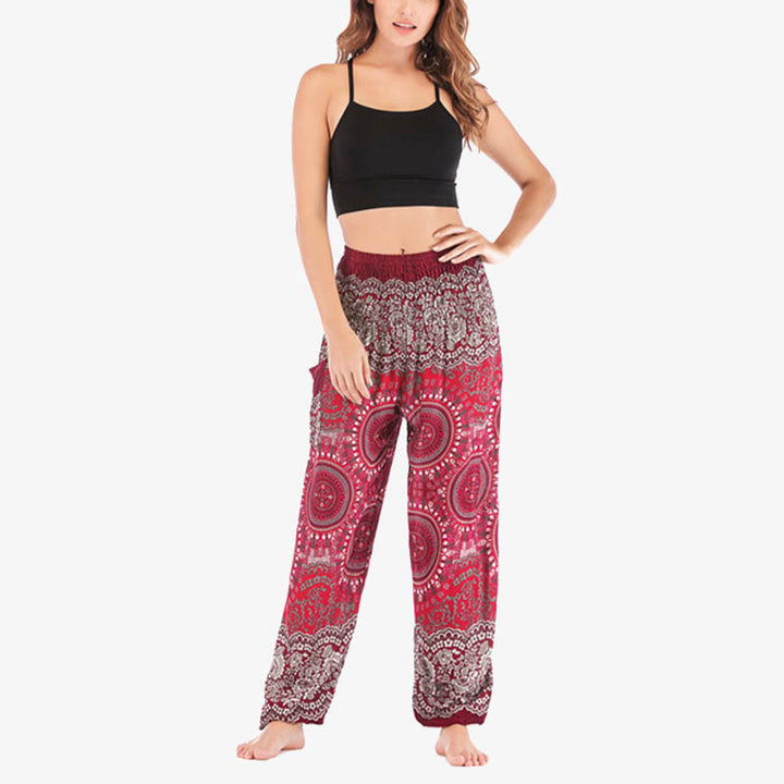 Spodnie do jogi damskie Boho Loose Harem z Buddha Stones - image 28