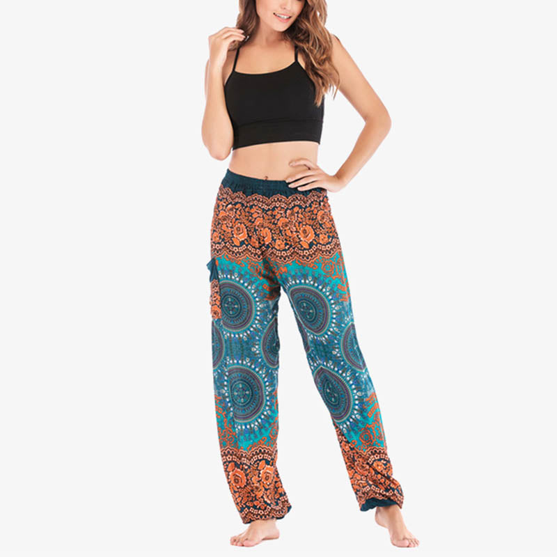 Spodnie do jogi damskie Boho Loose Harem z Buddha Stones - image 38