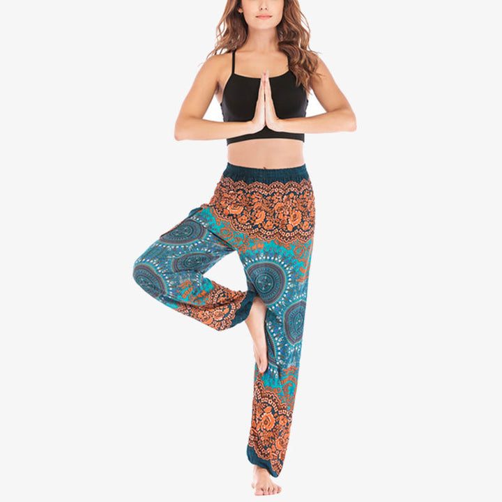 Spodnie do jogi damskie Boho Loose Harem z Buddha Stones - image 35