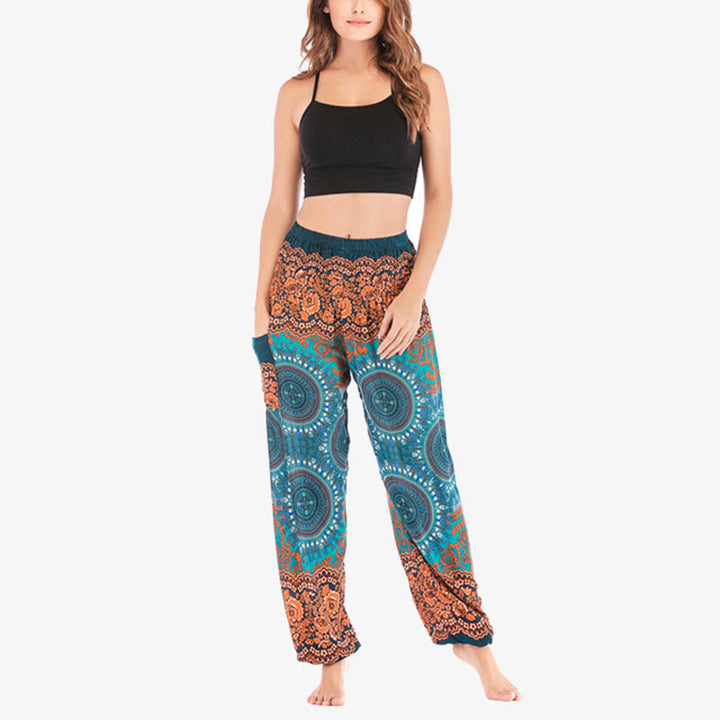 Spodnie do jogi damskie Boho Loose Harem z Buddha Stones - image 37