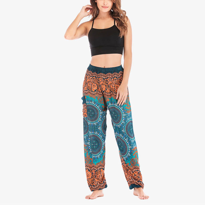 Spodnie do jogi damskie Boho Loose Harem z Buddha Stones - image 36