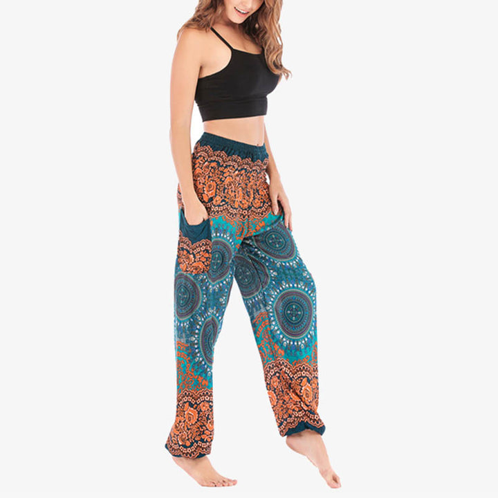 Spodnie do jogi damskie Boho Loose Harem z Buddha Stones - image 40